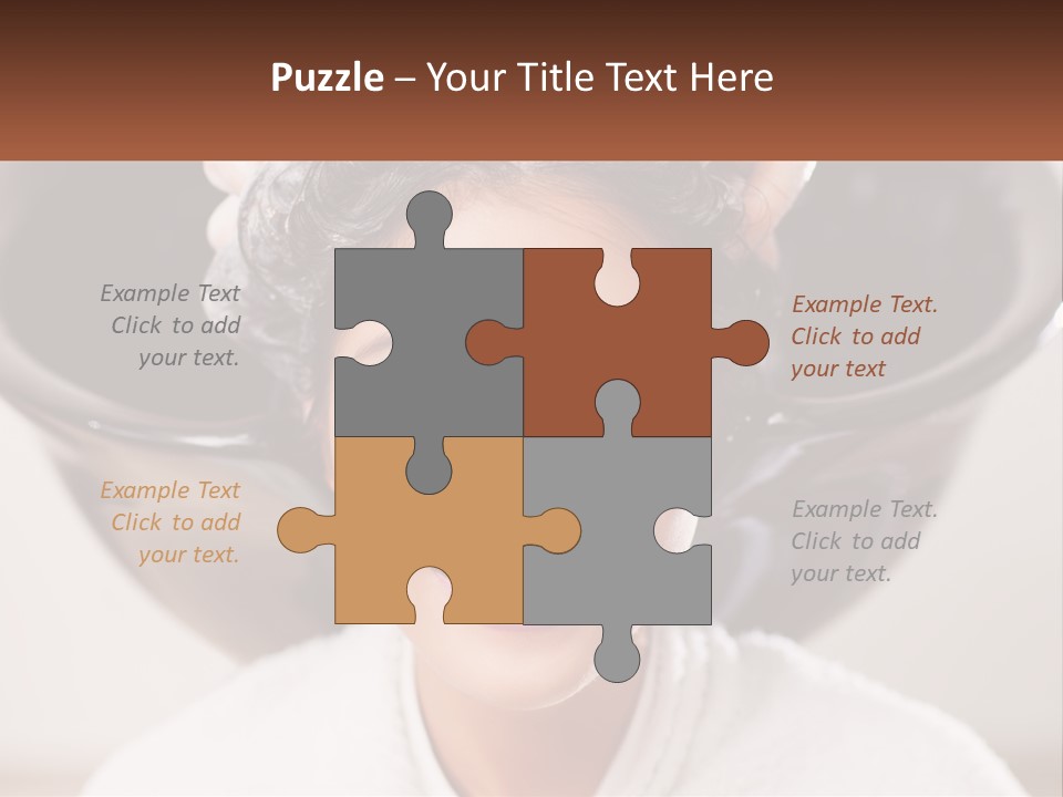 A Woman Getting Her Hair Styled By A Professional Hair Stylist PowerPoint Template