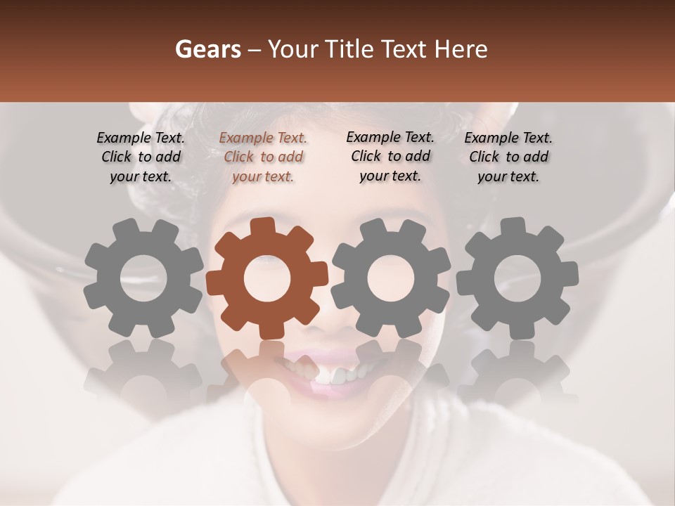 A Woman Getting Her Hair Styled By A Professional Hair Stylist PowerPoint Template