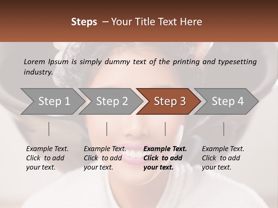 A Woman Getting Her Hair Styled By A Professional Hair Stylist PowerPoint Template