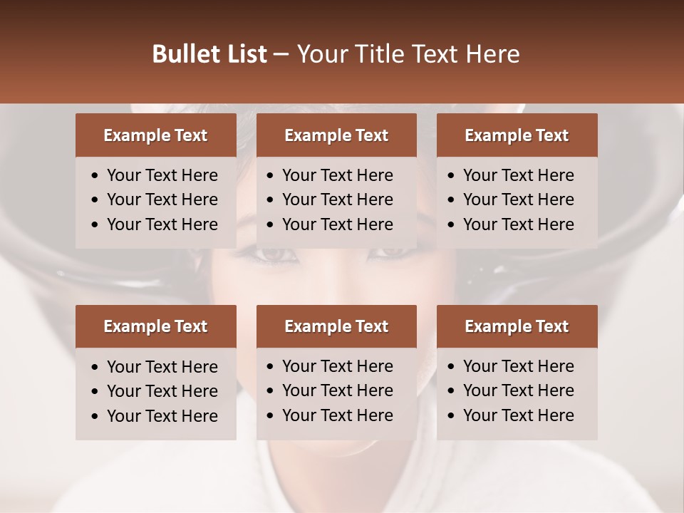 A Woman Getting Her Hair Styled By A Professional Hair Stylist PowerPoint Template