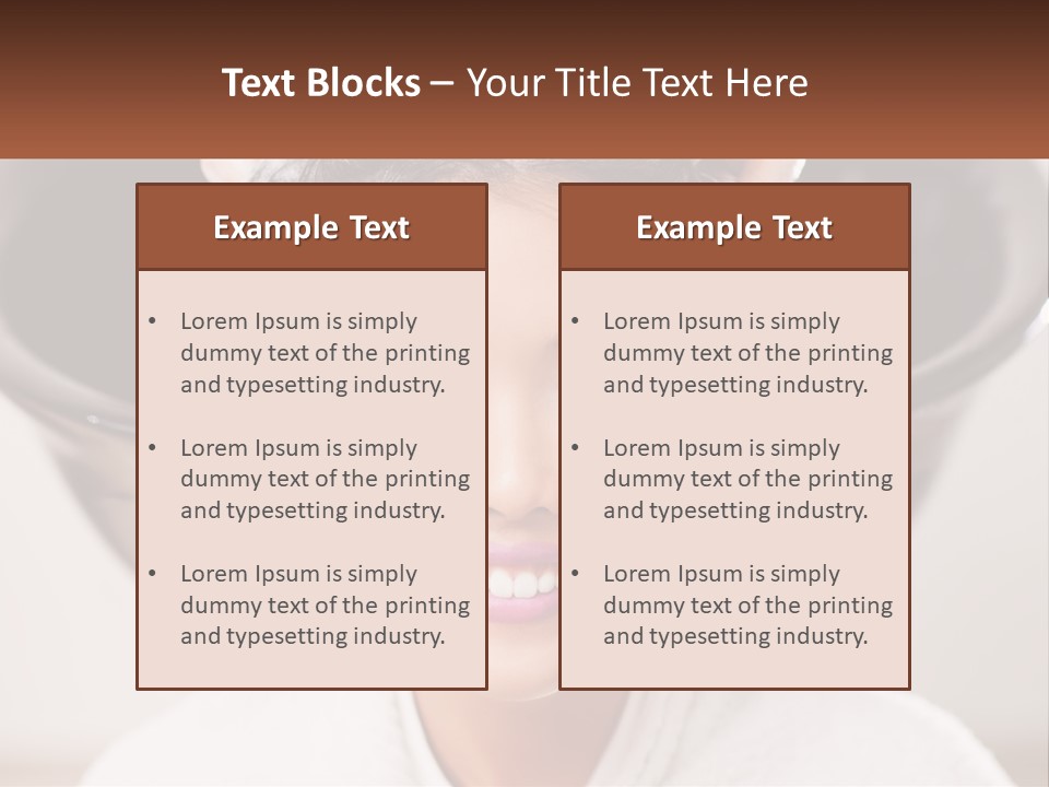 A Woman Getting Her Hair Styled By A Professional Hair Stylist PowerPoint Template