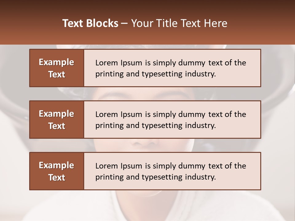 A Woman Getting Her Hair Styled By A Professional Hair Stylist PowerPoint Template