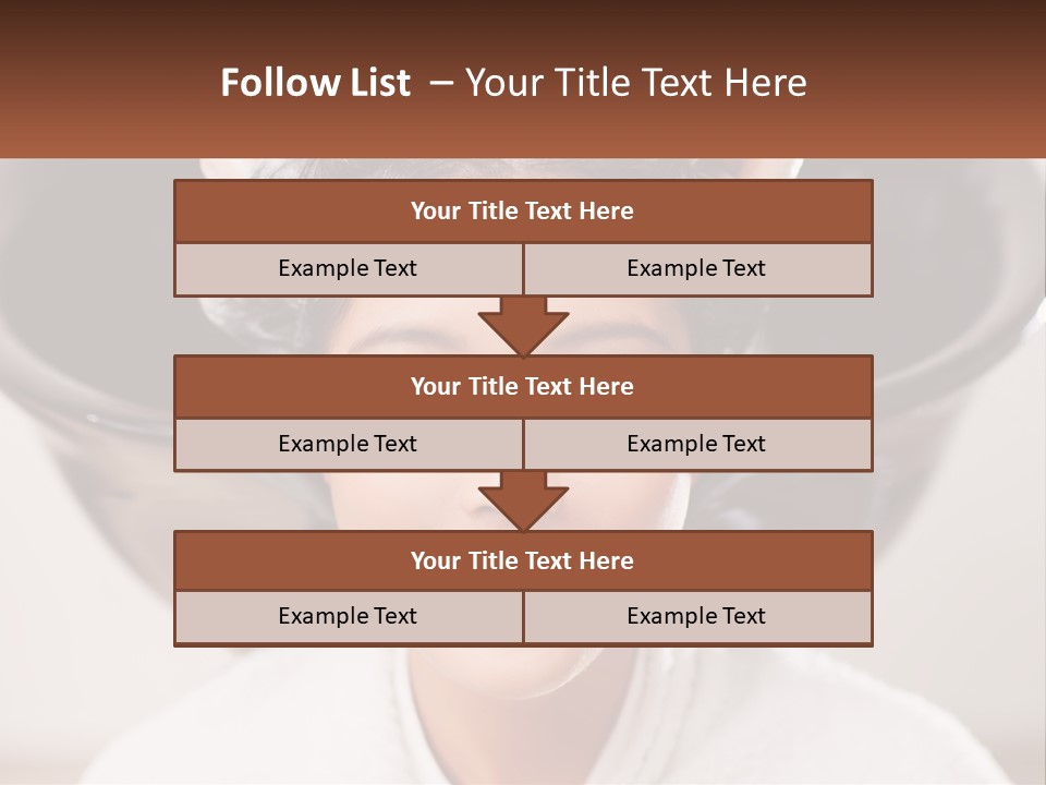 A Woman Getting Her Hair Styled By A Professional Hair Stylist PowerPoint Template