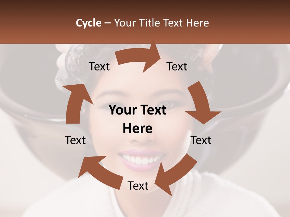 A Woman Getting Her Hair Styled By A Professional Hair Stylist PowerPoint Template