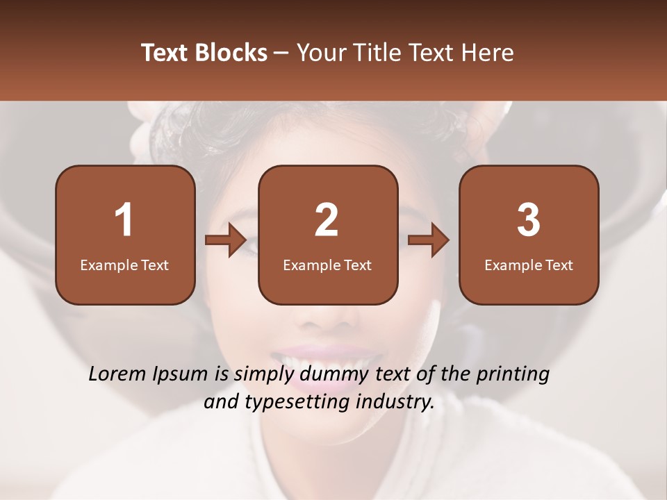 A Woman Getting Her Hair Styled By A Professional Hair Stylist PowerPoint Template