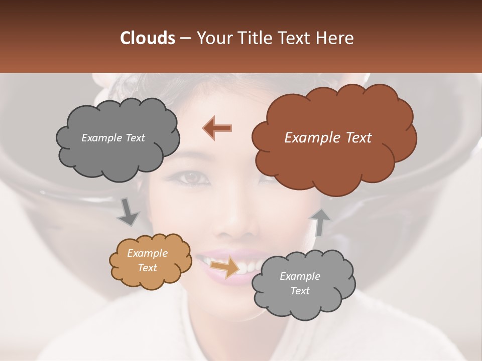 A Woman Getting Her Hair Styled By A Professional Hair Stylist PowerPoint Template