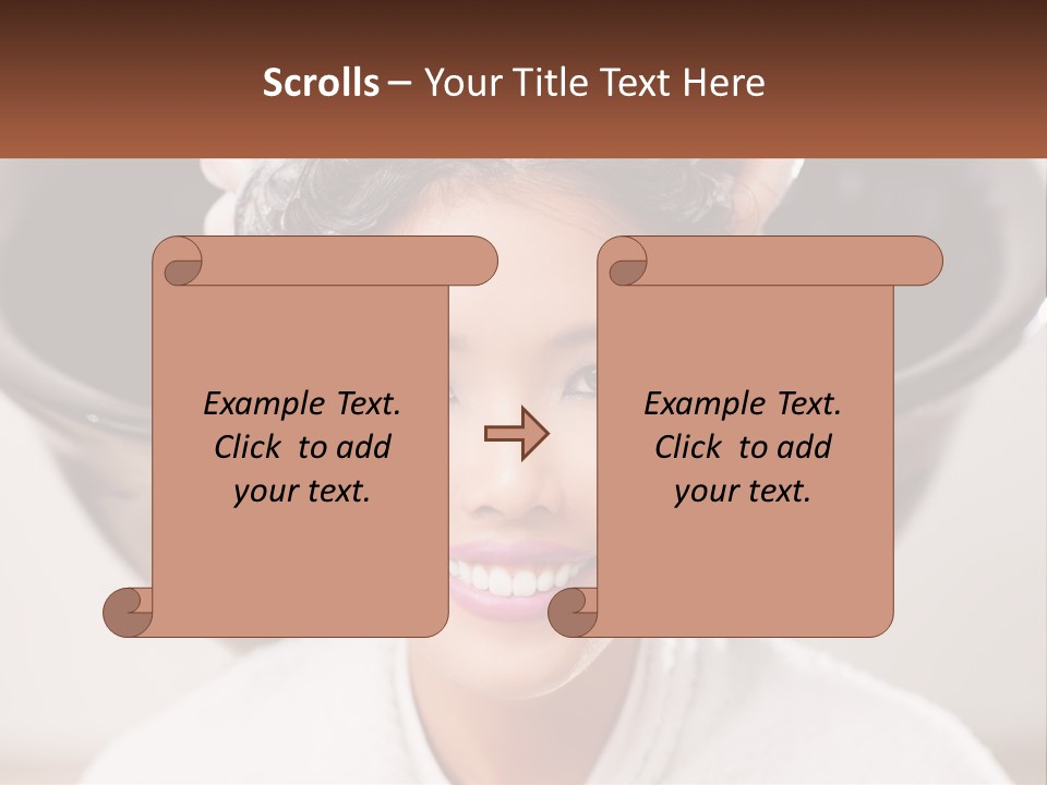 A Woman Getting Her Hair Styled By A Professional Hair Stylist PowerPoint Template