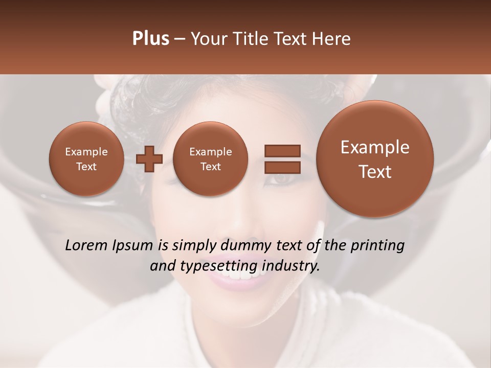 A Woman Getting Her Hair Styled By A Professional Hair Stylist PowerPoint Template
