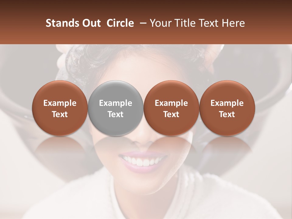 A Woman Getting Her Hair Styled By A Professional Hair Stylist PowerPoint Template