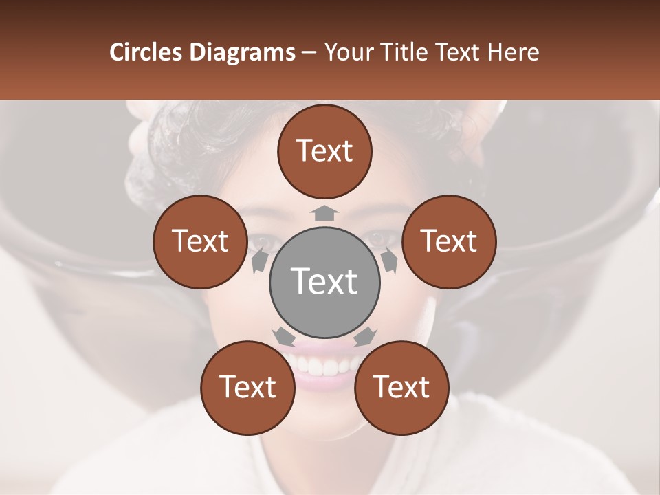 A Woman Getting Her Hair Styled By A Professional Hair Stylist PowerPoint Template