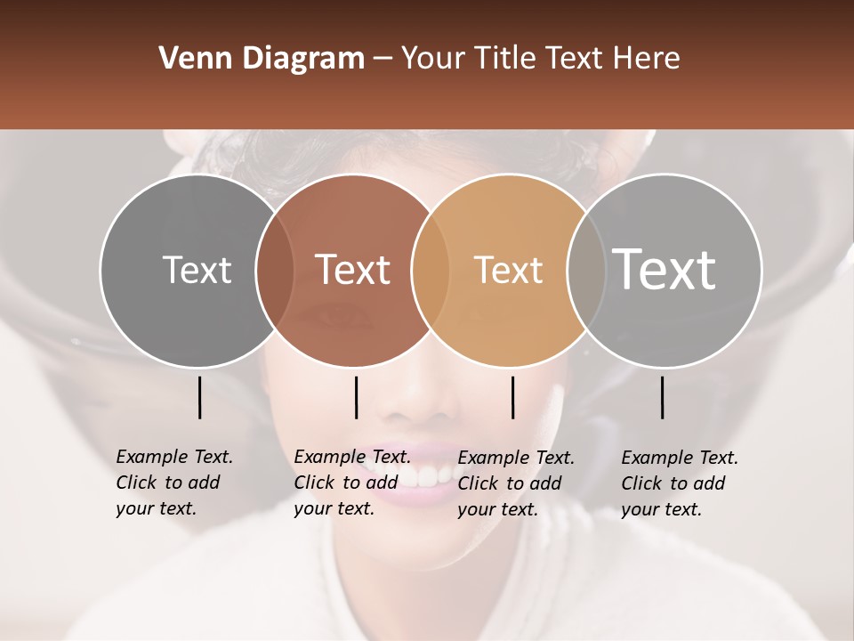 A Woman Getting Her Hair Styled By A Professional Hair Stylist PowerPoint Template