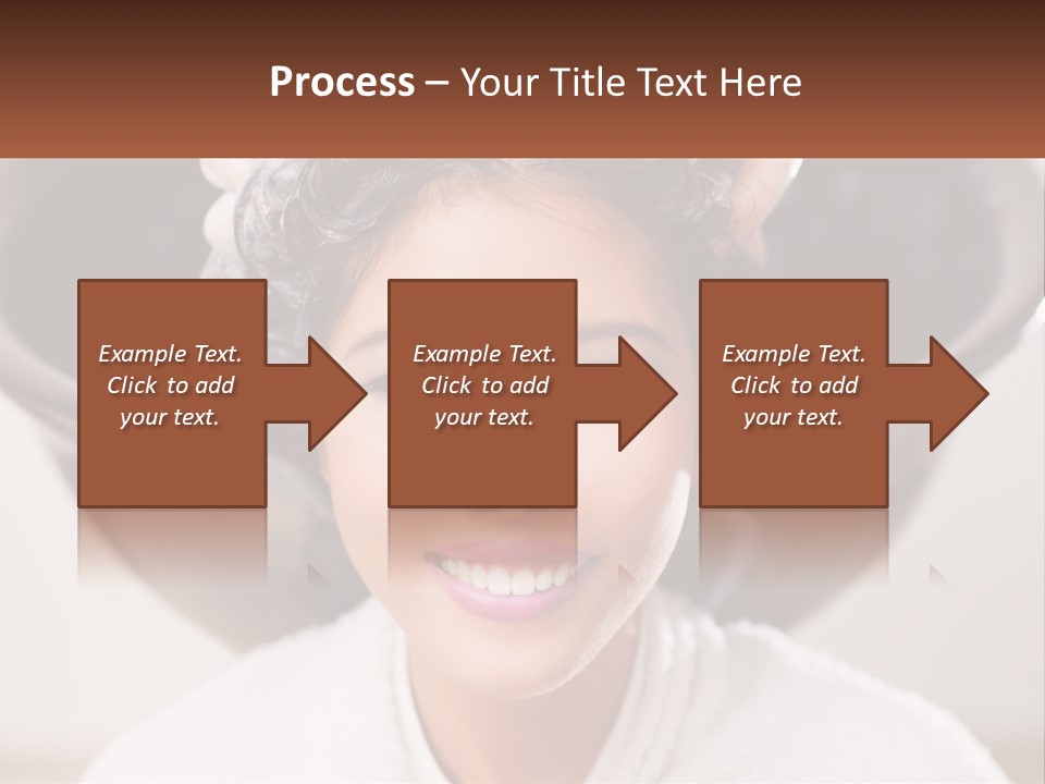 A Woman Getting Her Hair Styled By A Professional Hair Stylist PowerPoint Template