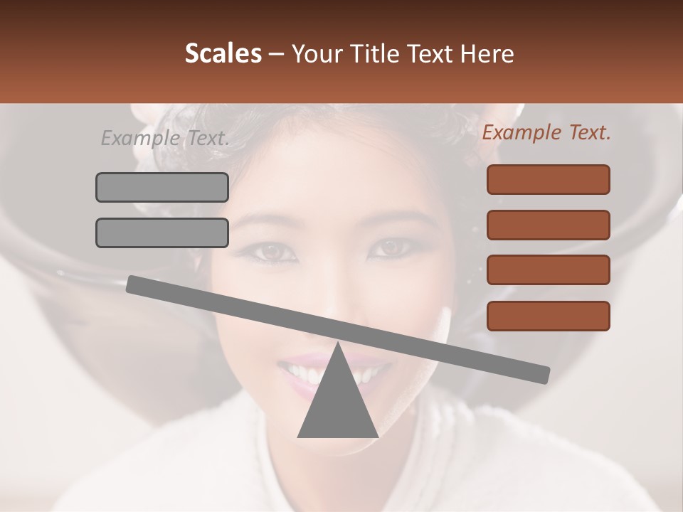 A Woman Getting Her Hair Styled By A Professional Hair Stylist PowerPoint Template