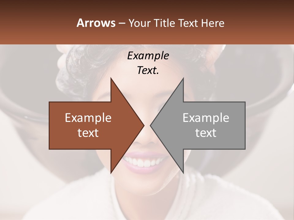 A Woman Getting Her Hair Styled By A Professional Hair Stylist PowerPoint Template