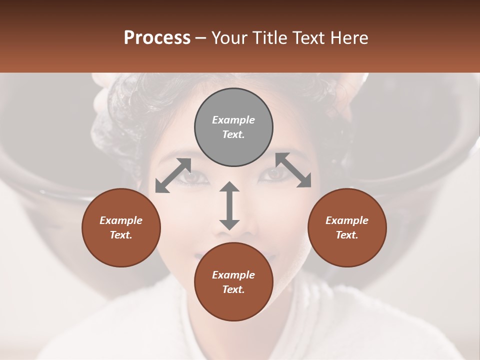 A Woman Getting Her Hair Styled By A Professional Hair Stylist PowerPoint Template