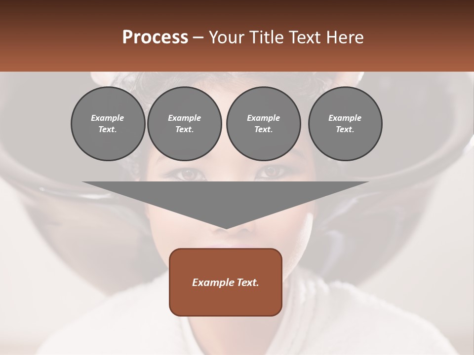 A Woman Getting Her Hair Styled By A Professional Hair Stylist PowerPoint Template