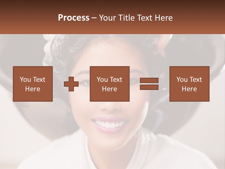 A Woman Getting Her Hair Styled By A Professional Hair Stylist PowerPoint Template