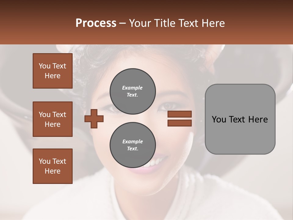 A Woman Getting Her Hair Styled By A Professional Hair Stylist PowerPoint Template