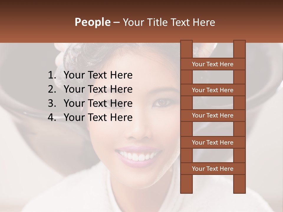 A Woman Getting Her Hair Styled By A Professional Hair Stylist PowerPoint Template