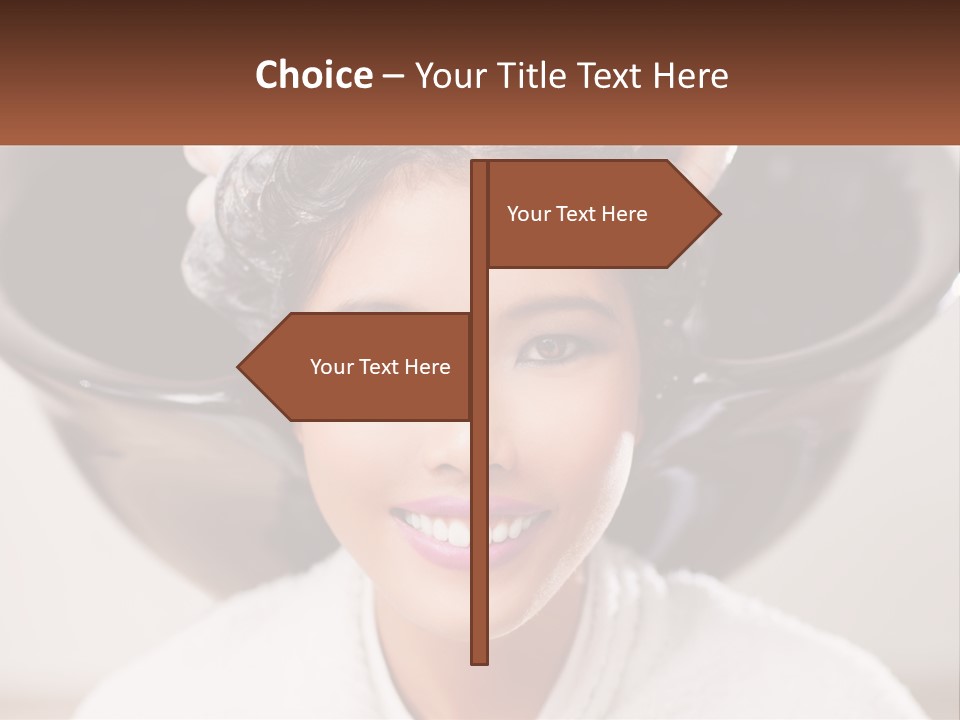 A Woman Getting Her Hair Styled By A Professional Hair Stylist PowerPoint Template