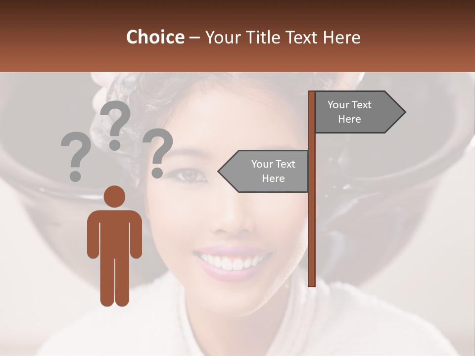 A Woman Getting Her Hair Styled By A Professional Hair Stylist PowerPoint Template