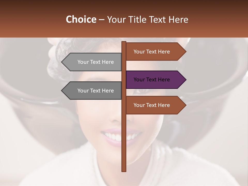 A Woman Getting Her Hair Styled By A Professional Hair Stylist PowerPoint Template