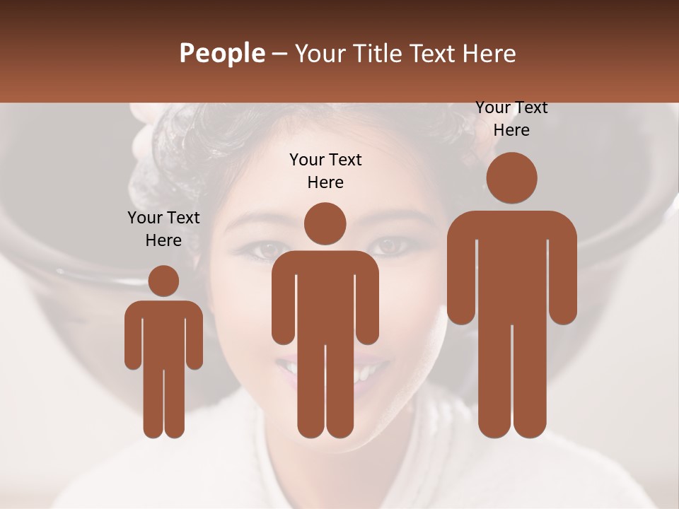 A Woman Getting Her Hair Styled By A Professional Hair Stylist PowerPoint Template