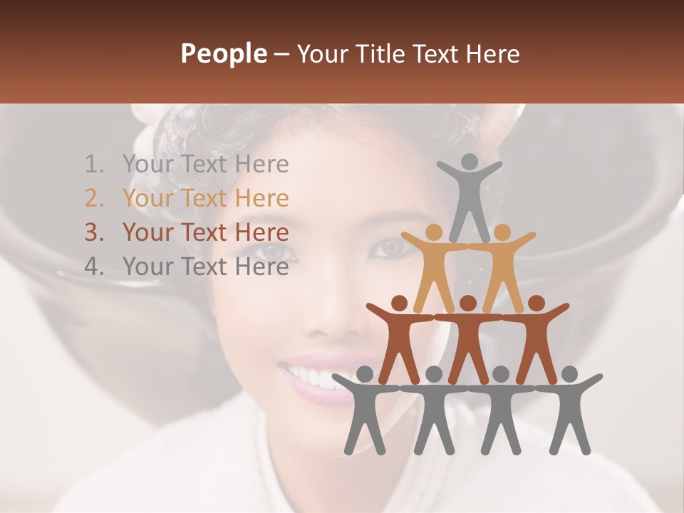 A Woman Getting Her Hair Styled By A Professional Hair Stylist PowerPoint Template