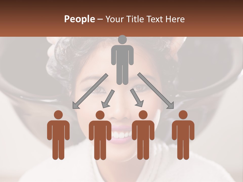 A Woman Getting Her Hair Styled By A Professional Hair Stylist PowerPoint Template