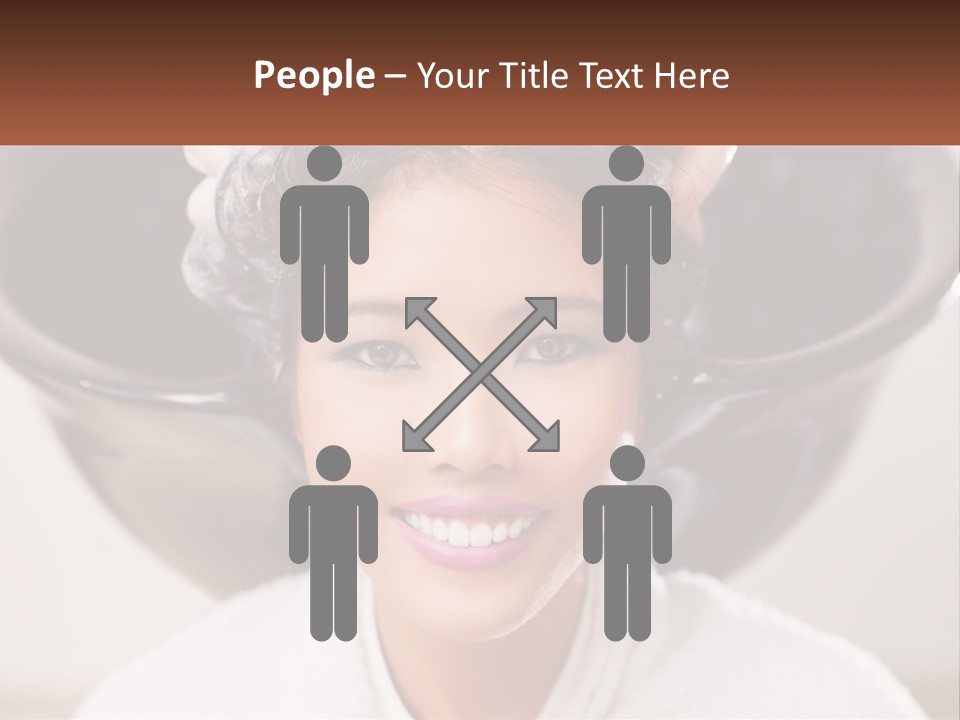 A Woman Getting Her Hair Styled By A Professional Hair Stylist PowerPoint Template