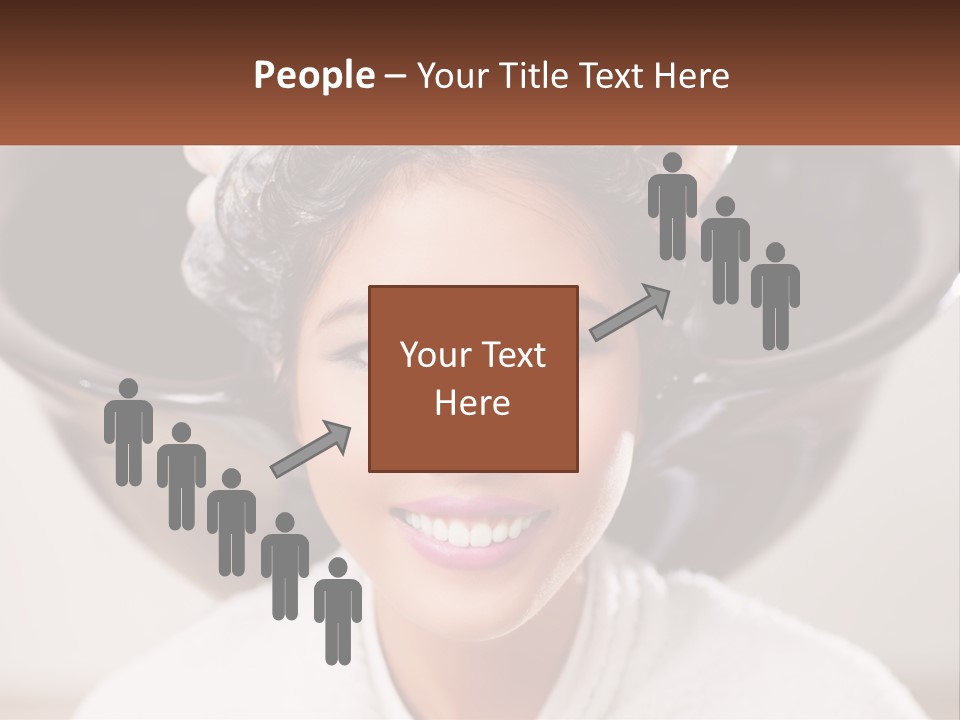 A Woman Getting Her Hair Styled By A Professional Hair Stylist PowerPoint Template