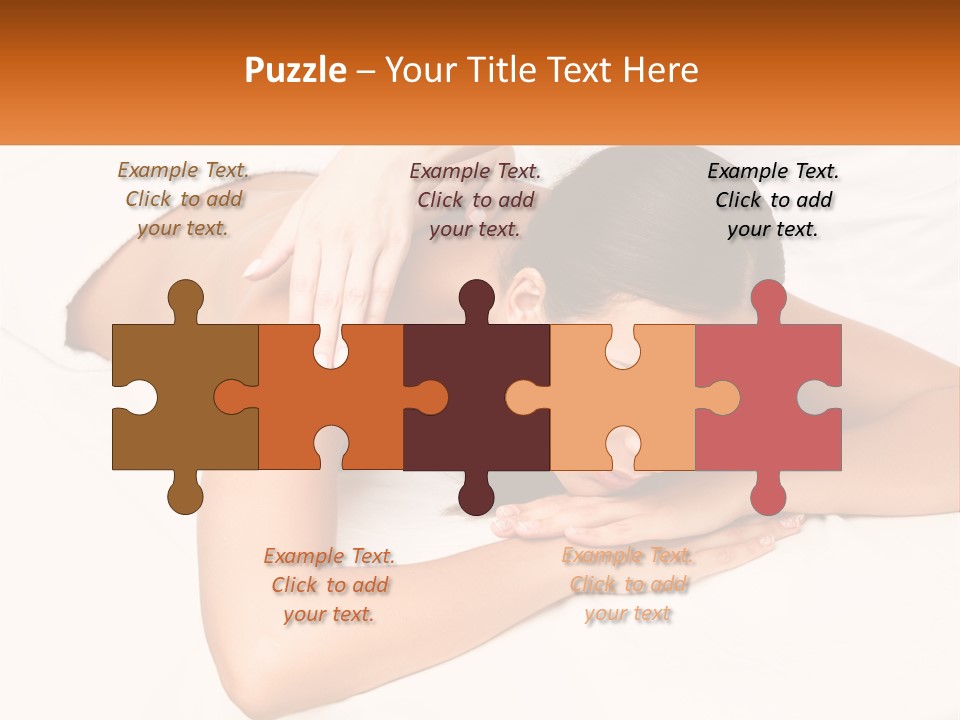 A Woman Laying On A Bed With Her Hands On Her Chest PowerPoint Template