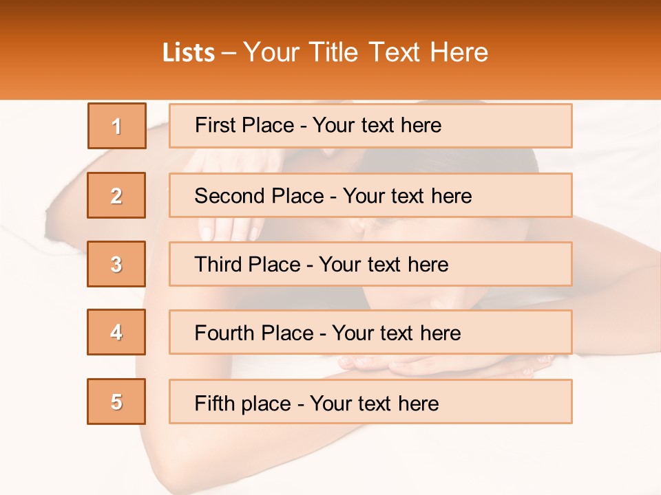 A Woman Laying On A Bed With Her Hands On Her Chest PowerPoint Template