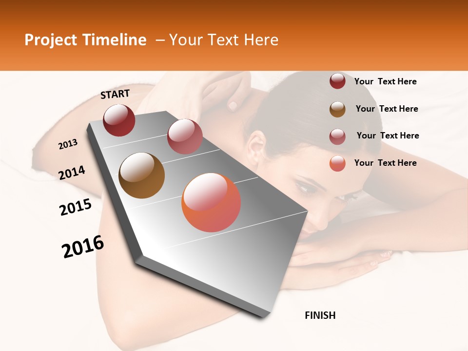 A Woman Laying On A Bed With Her Hands On Her Chest PowerPoint Template