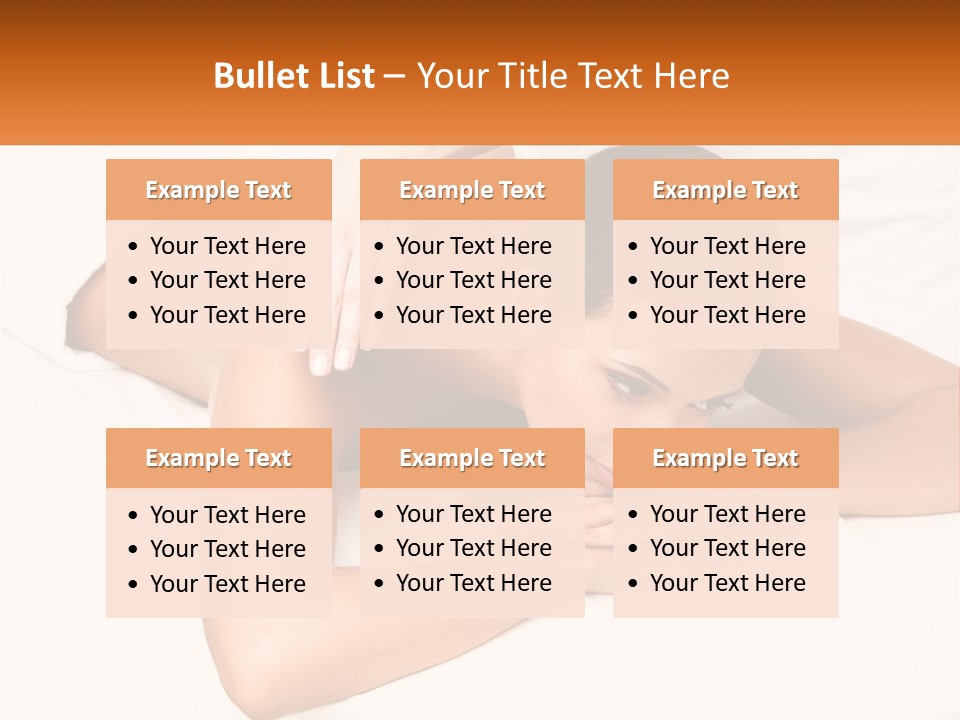 A Woman Laying On A Bed With Her Hands On Her Chest PowerPoint Template