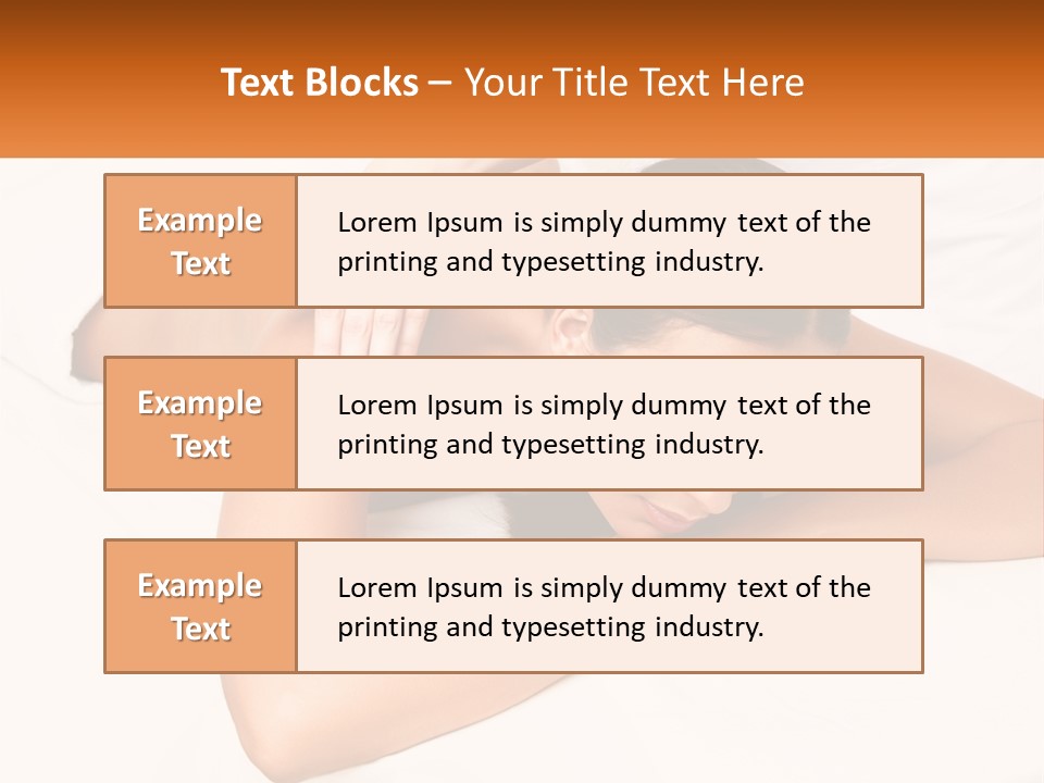 A Woman Laying On A Bed With Her Hands On Her Chest PowerPoint Template