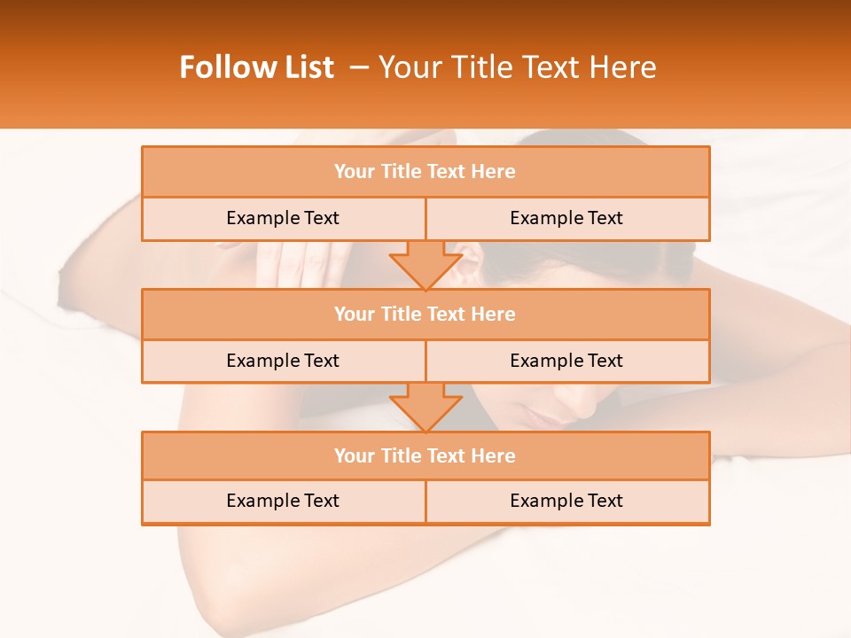 A Woman Laying On A Bed With Her Hands On Her Chest PowerPoint Template