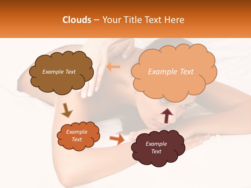 A Woman Laying On A Bed With Her Hands On Her Chest PowerPoint Template
