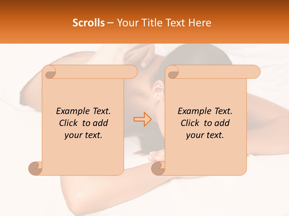 A Woman Laying On A Bed With Her Hands On Her Chest PowerPoint Template