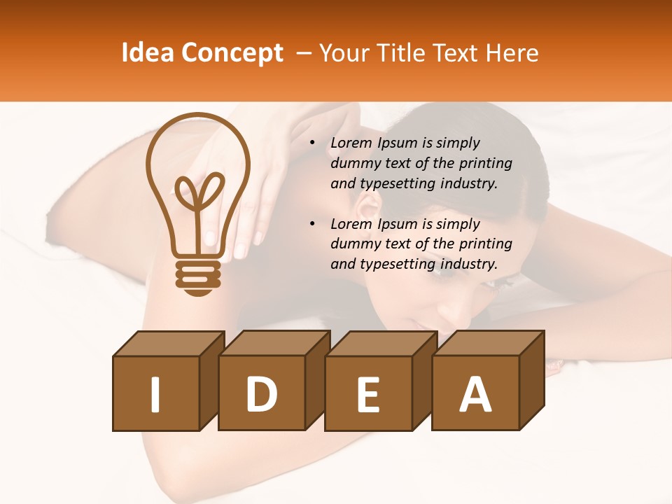 A Woman Laying On A Bed With Her Hands On Her Chest PowerPoint Template