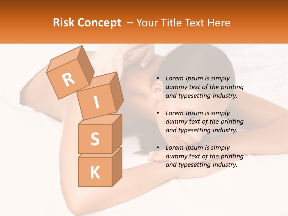 A Woman Laying On A Bed With Her Hands On Her Chest PowerPoint Template