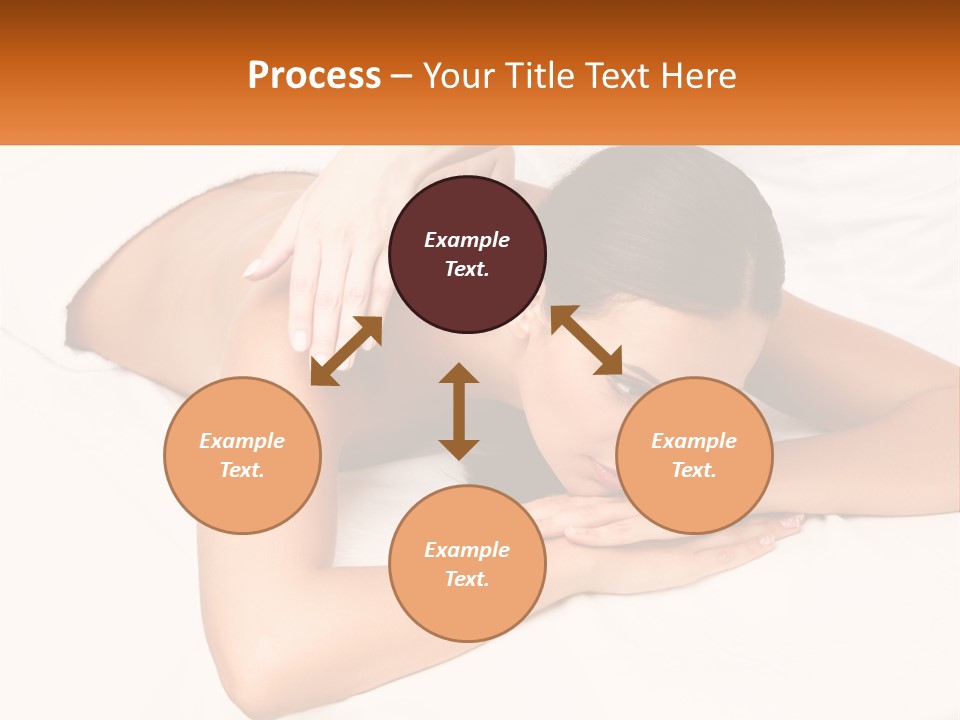 A Woman Laying On A Bed With Her Hands On Her Chest PowerPoint Template