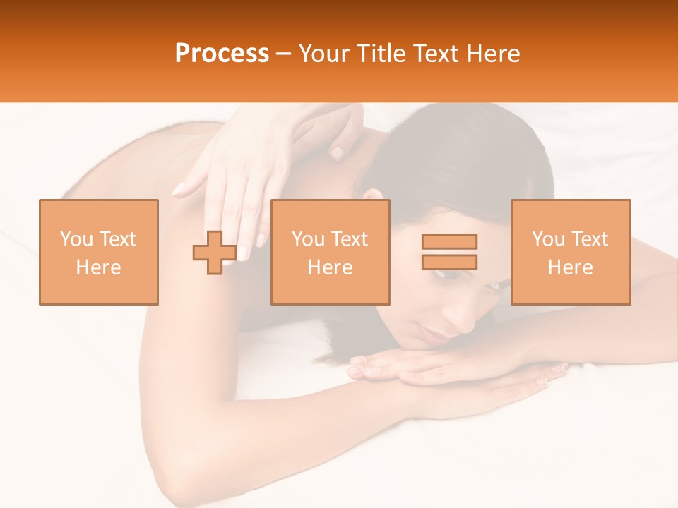 A Woman Laying On A Bed With Her Hands On Her Chest PowerPoint Template