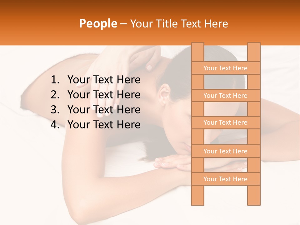 A Woman Laying On A Bed With Her Hands On Her Chest PowerPoint Template