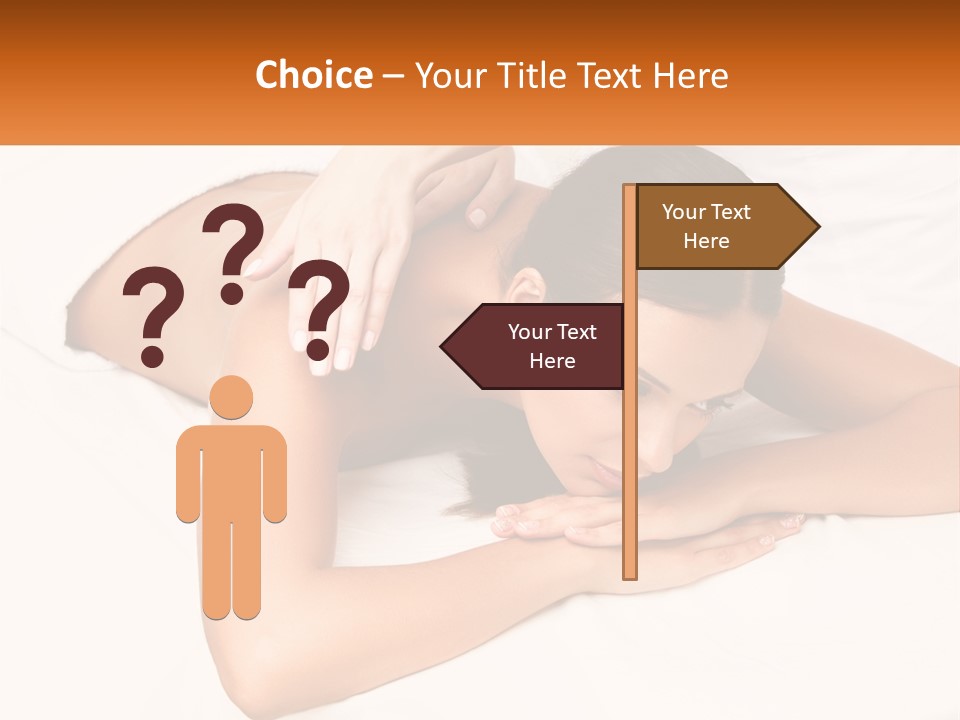 A Woman Laying On A Bed With Her Hands On Her Chest PowerPoint Template