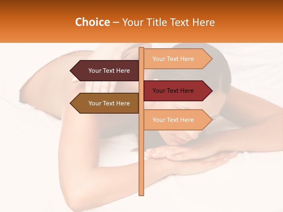 A Woman Laying On A Bed With Her Hands On Her Chest PowerPoint Template