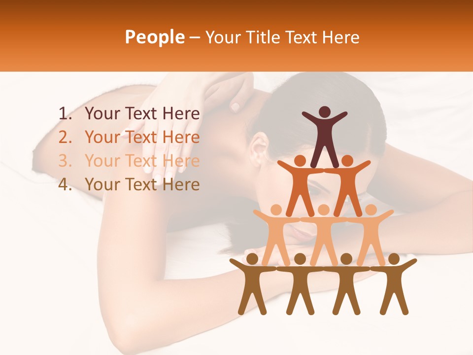 A Woman Laying On A Bed With Her Hands On Her Chest PowerPoint Template