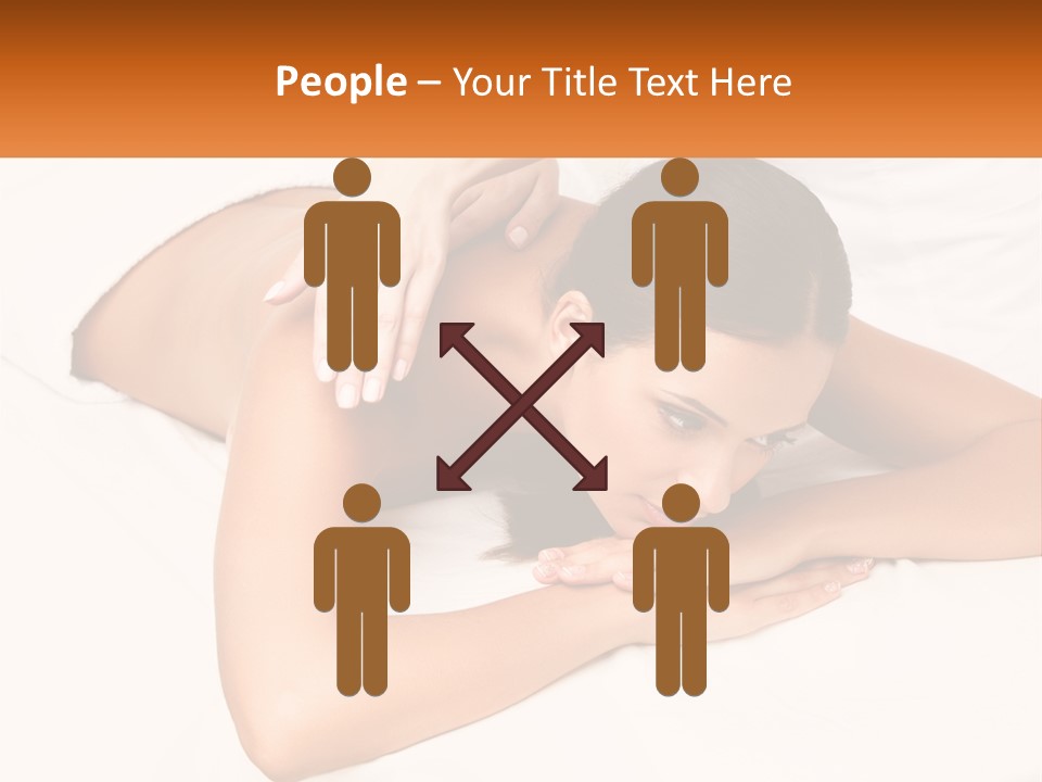 A Woman Laying On A Bed With Her Hands On Her Chest PowerPoint Template