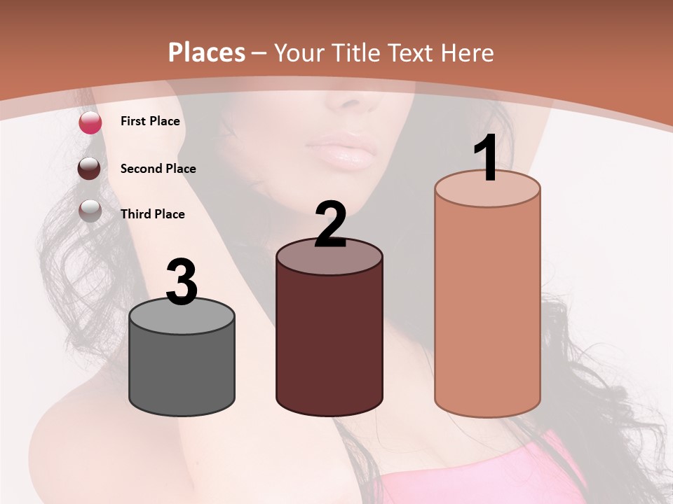 A Woman In A Pink Dress Posing For A Picture PowerPoint Template