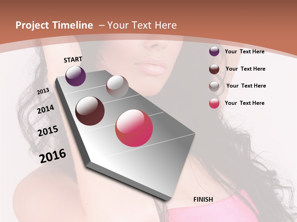 A Woman In A Pink Dress Posing For A Picture PowerPoint Template